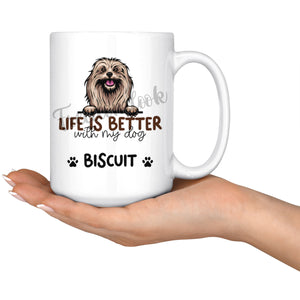 Personalized Lhasa Apso Dog Mom Dad Mug, Custom Dog's Name Gift