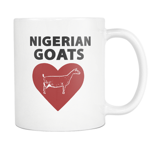 Nigerian Goat Heart Coffee Mug - Nigerian Goats Owner Gifts - I Like & Love My Goats Coffee Cup - Great Goat Gift For Men And Women (11 oz)