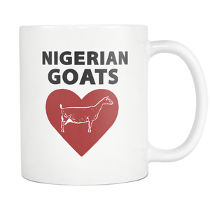 Nigerian Goat Heart Coffee Mug - Nigerian Goats Owner Gifts - I Like & Love My Goats Coffee Cup - Great Goat Gift For Men And Women (11 oz)