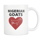 Nigerian Goat Heart Coffee Mug - Nigerian Goats Owner Gifts - I Like & Love My Goats Coffee Cup - Great Goat Gift For Men And Women (11 oz)