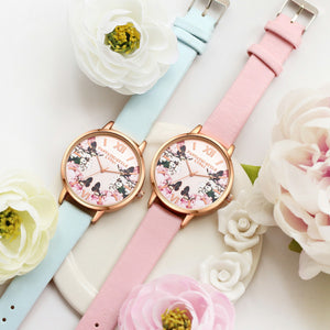 Modern Leather Flower & Butterfly Wrist Watch - Freedom Look