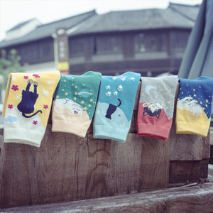 5 Pairs Cute Comfortable Cat Socks for Summer 2017 - Freedom Look