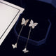 Crystal Butterfly Long Earrings - Freedom Look