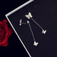 Crystal Butterfly Long Earrings - Freedom Look