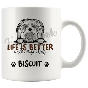 Personalized Maltese Dog Mom Dad Mug, Custom Dog's Name Gift