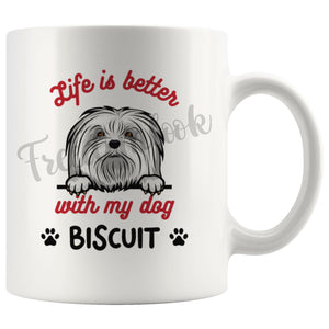 Personalized Maltese Dog Mom Dad Mug, Custom Dog's Name Gift