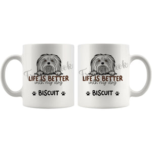 Personalized Maltese Dog Mom Dad Mug, Custom Dog's Name Gift