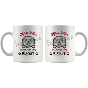 Personalized Maltese Dog Mom Dad Mug, Custom Dog's Name Gift