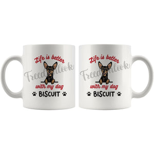 Personalized Miniature Pinscher 3 Dog Mom Dad Mug, Custom Dog's Name Gift