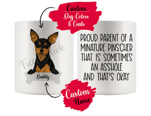 Personalized Minature Pinscher Dog Mom Dad Mug, Funny Dog Owner Gift
