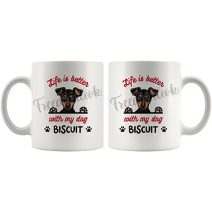 Personalized Miniature Pinscher Dog Mom Dad Mug, Custom Dog's Name Gift