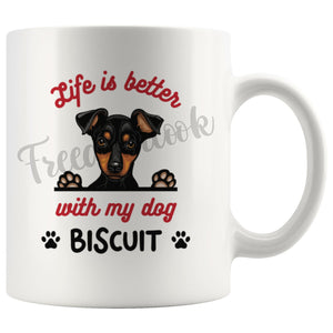 Personalized Miniature Pinscher Dog Mom Dad Mug, Custom Dog's Name Gift