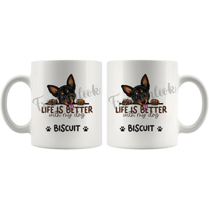 Personalized Miniature Pinscher 2 Dog Mom Dad Mug, Custom Dog's Name Gift