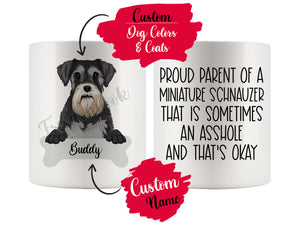 Personalized Miniature Schnauzer Dog Mom Dad Mug, Funny Dog Owner Gift