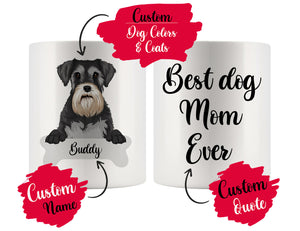 Personalized Miniature Schnauzer Dog Mom Dad Mug, Best Dog Owner Gift