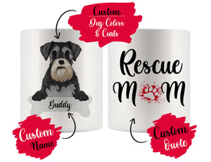 Personalized Miniature Schnauzer Dog Rescue Mom Dad Mug, Best Dog Owner Gift