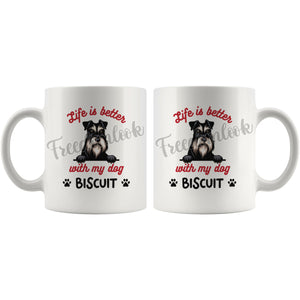 Personalized Miniature Schnauzer Dog Mom Dad Mug, Custom Dog's Name Gift