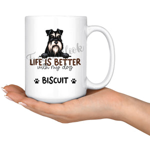 Personalized Miniature Schnauzer Dog Mom Dad Mug, Custom Dog's Name Gift