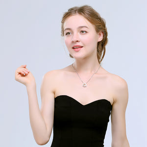 Crystal Luxury Heart Necklace & Pendant - 925 Sterling Silver  - Freedom Look