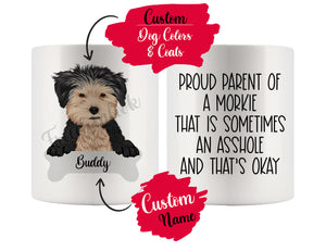 Personalized Morkie Dog Mom Dad Mug, Funny Dog Owner Gift