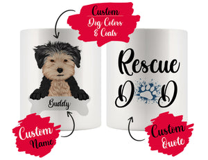 Personalized Morkie Dog Rescue Mom Dad Mug, Best Dog Owner Gift