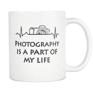 Photography Heartbeat Coffee Mug - Unique Gifts For Professional Photographer - Photography Related Gifts - Birthday Gift For Him Or Her - Photography Is Part Of My Life (11 oz)