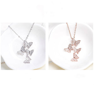 Beautiful 925 Sterling Silver Butterfly Necklace - Freedom Look