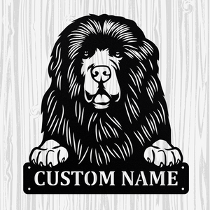 Personalized Newfoundland Metal Sign, Dog Owner Wall Art, Memorial Gift