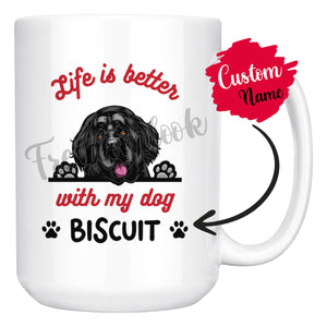 Personalized Newfoundland Dog Mom Dad Mug, Custom Dog's Name Gift