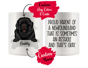 Personalized Newfoundland Dog Mom Dad Mug, Funny Dog Owner Gift