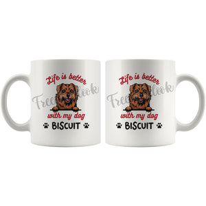 Personalized Norfolk Terrier Dog Mom Dad Mug, Custom Dog's Name Gift