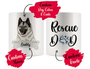 Personalized Norwegian Elkhound Dog Rescue Mom Dad Mug, Best Dog Owner Gift