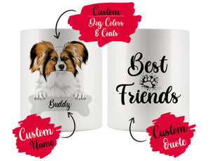 Personalized Papillon Dog Rescue Mom Dad Mug, Best Dog Owner Gift