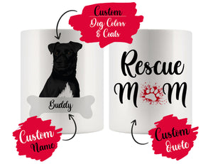 Personalized Patterdale Terrier Dog Rescue Mom Dad Mug, Best Dog Owner Gift