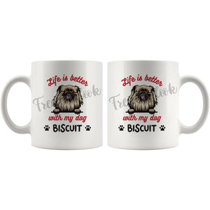 Personalized Pekingese Dog Mom Dad Mug, Custom Dog's Name Gift