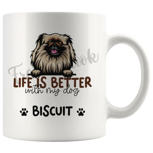 Personalized Pekingese Dog Mom Dad Mug, Custom Dog's Name Gift