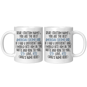 Personalized American Eskimo Dad Gifts, Eskimo Daddy Mug, Eskimo Dog Owner Gift