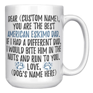 Personalized American Eskimo Dad Gifts, Eskimo Daddy Mug, Eskimo Dog Owner Gift