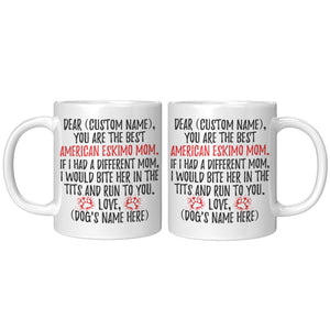 Personalized American Eskimo Mom Gifts, Eskimo Mommy Mug, Eskimo Dog Owner Gift