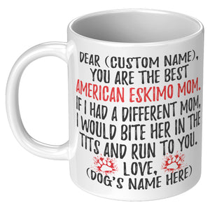 Personalized American Eskimo Mom Gifts, Eskimo Mommy Mug, Eskimo Dog Owner Gift