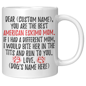 Personalized American Eskimo Mom Gifts, Eskimo Mommy Mug, Eskimo Dog Owner Gift