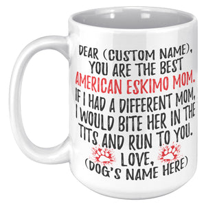 Personalized American Eskimo Mom Gifts, Eskimo Mommy Mug, Eskimo Dog Owner Gift