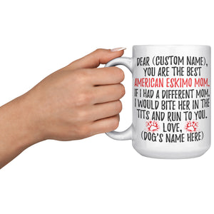 Personalized American Eskimo Mom Gifts, Eskimo Mommy Mug, Eskimo Dog Owner Gift