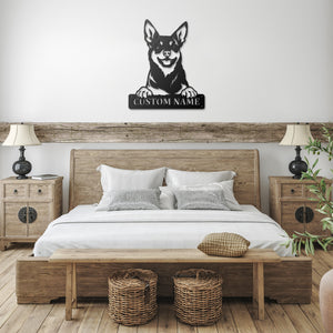 Personalized Australian Kelpie  Metal Sign, Dog Owner Wall Art, Memorial Gift