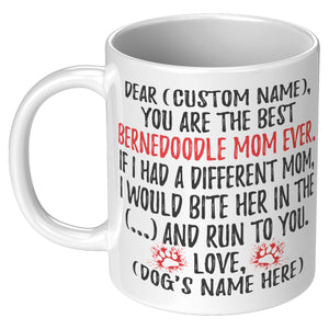 Personalized Bernedoodle Dog Mom Mommy Coffee Mug, Bernedoodle Owner Women Gifts