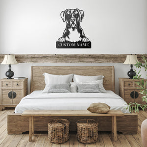 Personalized Boxer Metal Sign, Dog Owner Wall Art, Memorial Gift
