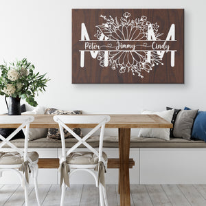 Personalized Canvas for My Mom, Custom Names With Hearts, Special Gift from Daughter Son or Husband, Mother's Day Saying Gift