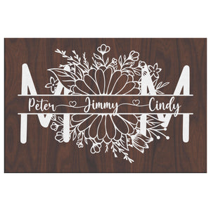 Personalized Canvas for My Mom, Custom Names With Hearts, Special Gift from Daughter Son or Husband, Mother's Day Saying Gift