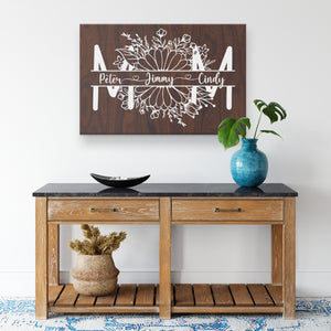Personalized Canvas for My Mom, Custom Names With Hearts, Special Gift from Daughter Son or Husband, Mother's Day Saying Gift