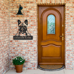 Personalized French Bulldog Metal Sign, Dog Owner Wall Art, Memorial Gift